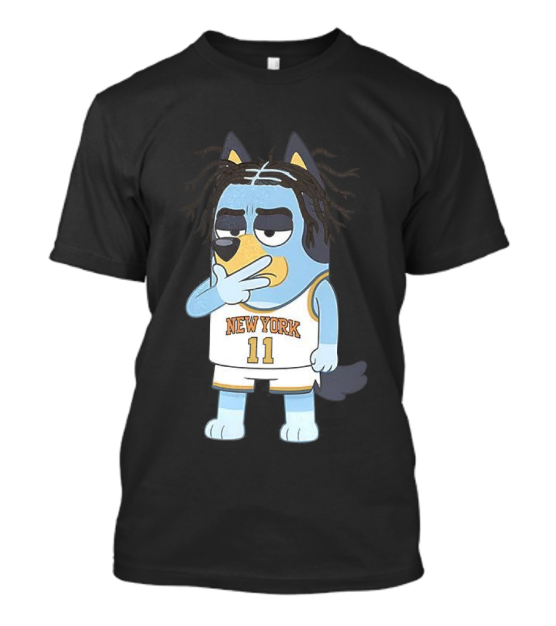 Bluey X Jalen Brunson Collaboration New York Knicks Crossover Basketball Number 11 T-Shirt