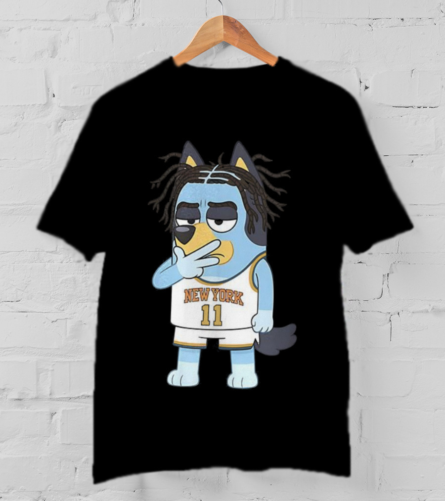 Bluey X Jalen Brunson Collaboration New York Knicks Crossover Basketball Number 11 T-Shirt