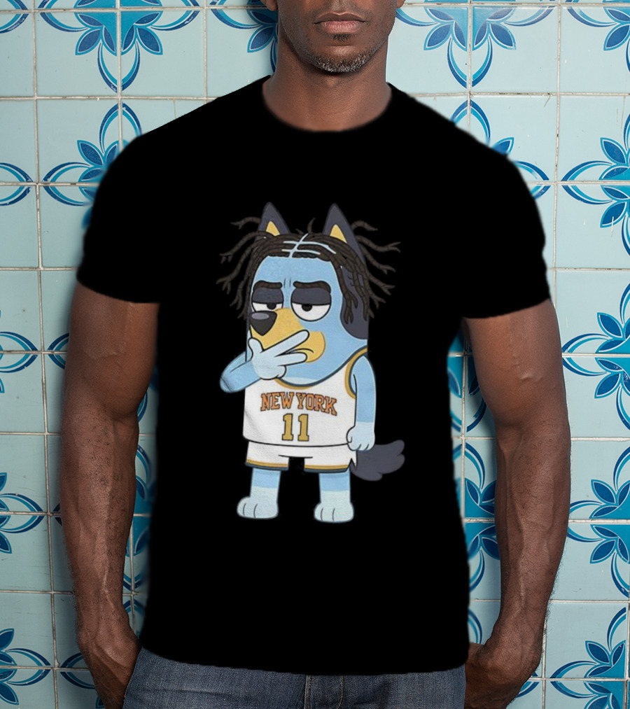 Bluey X Jalen Brunson Collaboration New York Knicks Crossover Basketball Number 11 T-Shirt