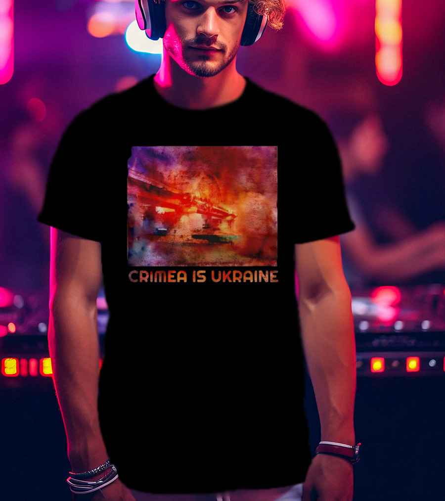 Crimea Is Ukraine Watercolor Bridge Explosion Imagery T-Shirt