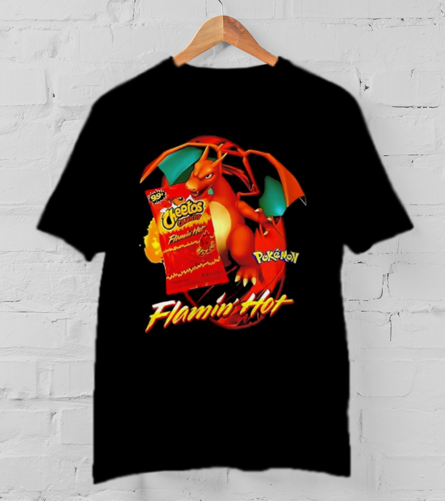 Flamin’ Hot Cheetos Charizard Pokémon Crossover T-Shirt