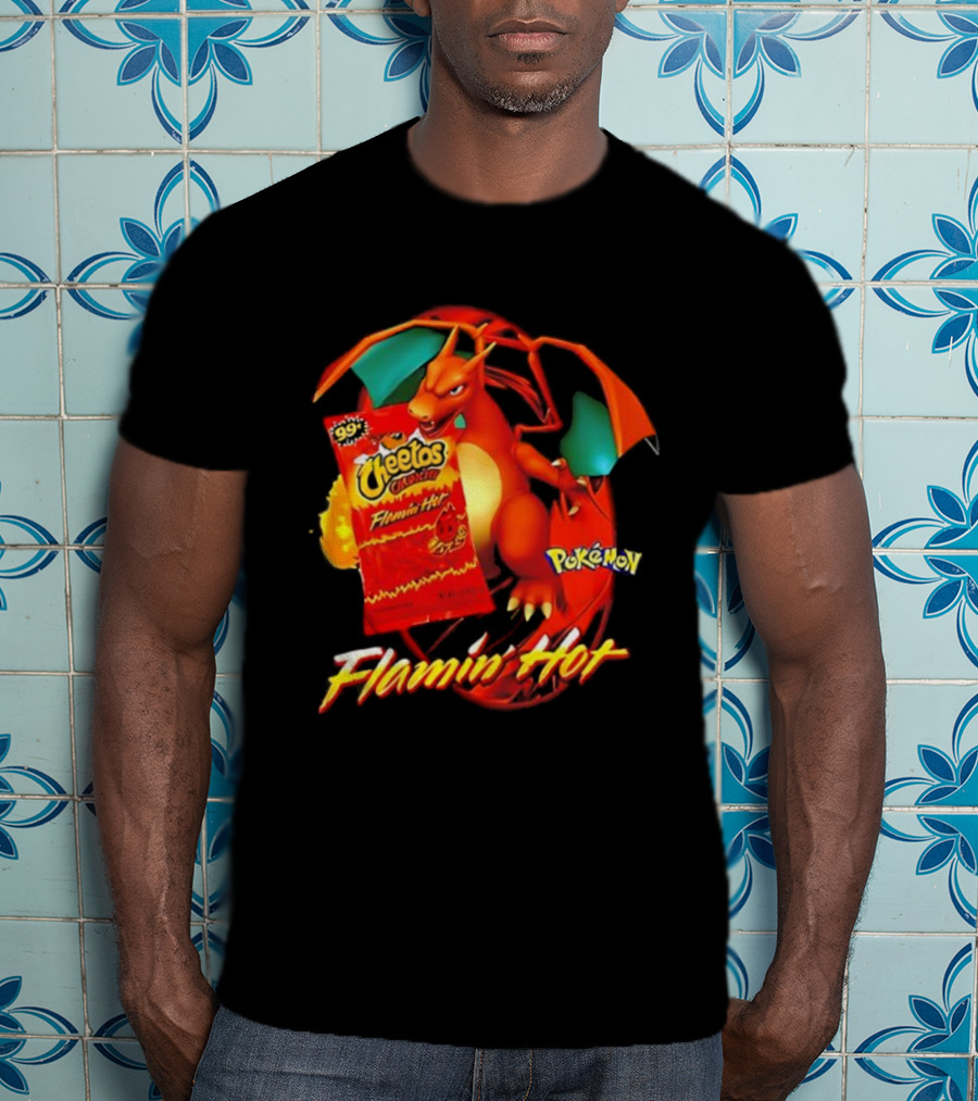 Flamin’ Hot Cheetos Charizard Pokémon Crossover T-Shirt