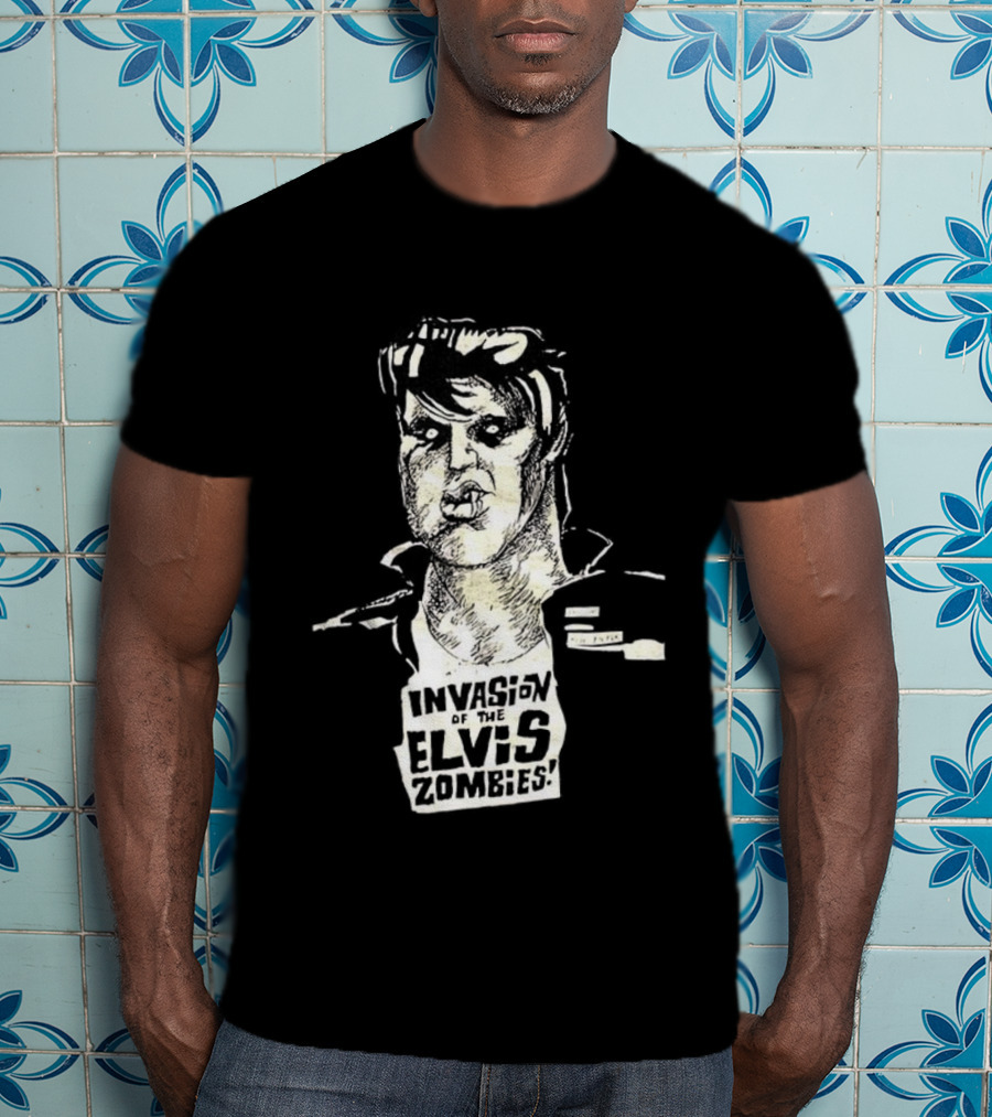 Gary Panter Invasion Elvis Zombies Sketch Art T-Shirt
