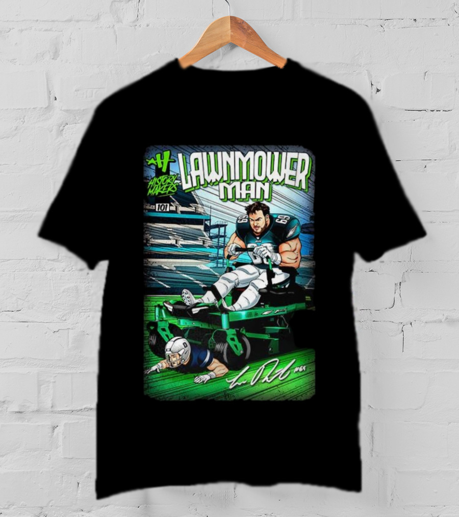 Landon Dickerson Philadelphia Eagles Lawnmower Man Historical Makers Comic Signature T-Shirt