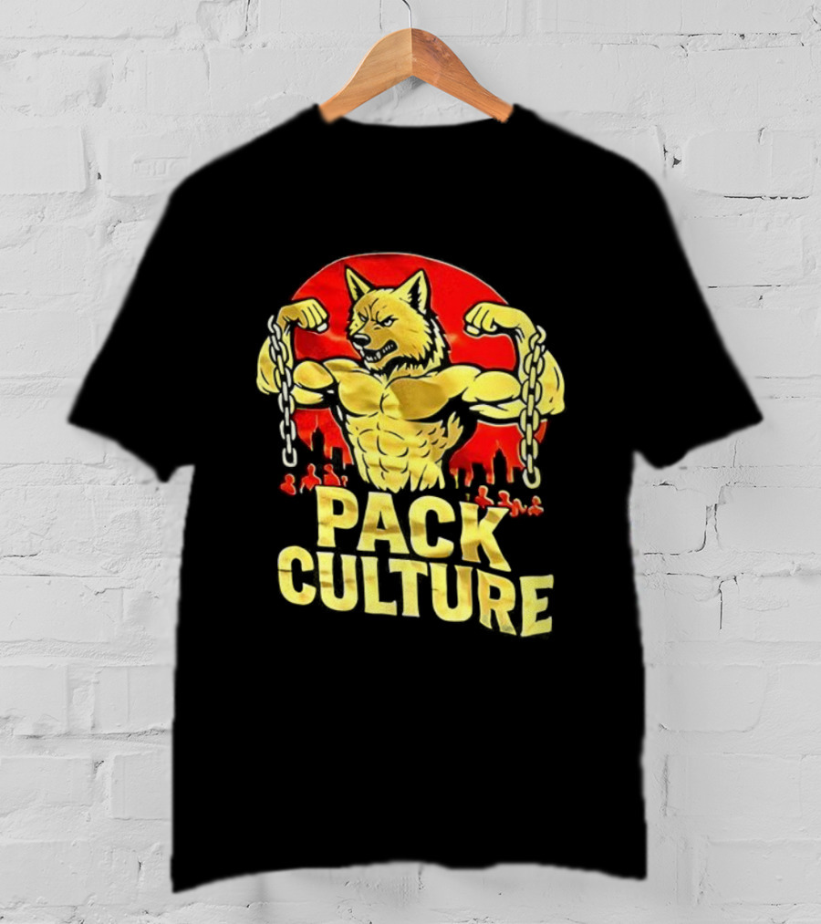 Pack Culture Thunder Wolves Buff Wolf With Chains T-Shirt