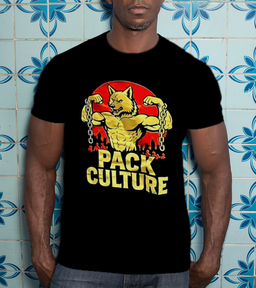 Pack Culture Thunder Wolves Buff Wolf With Chains T-Shirt
