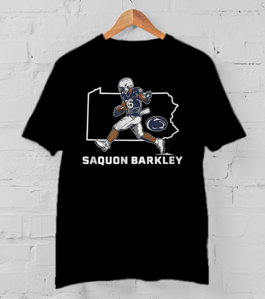 Saquon Barkley Penn State Nittany Lions Football Pennsylvania Outline T-Shirt