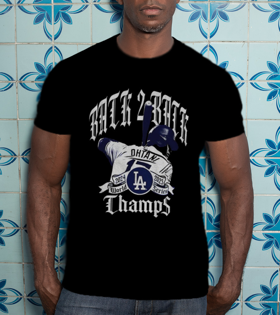 LA Dodgers Back 2 Back Champs 24 World Series Shohei Ohtani Apparel T-Shirt