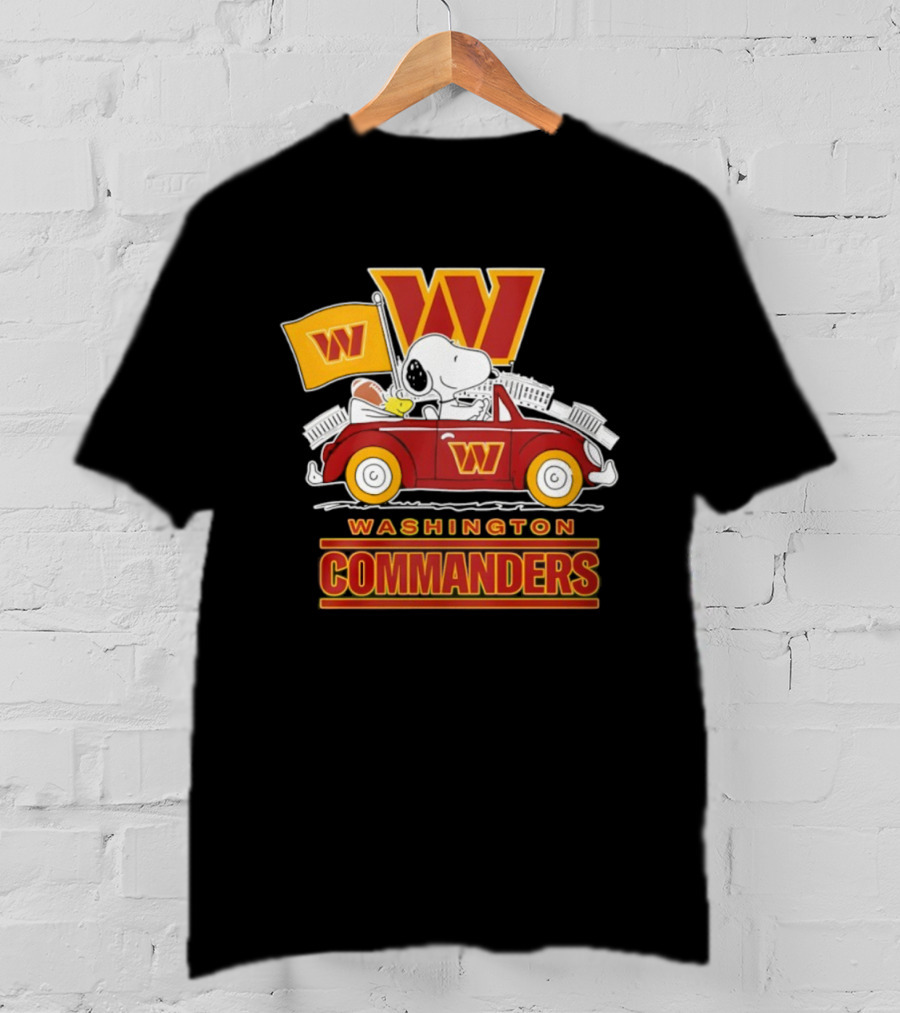 Washington Commanders Snoopy Woodstock Driving Football Car Fan Gear T-Shirt