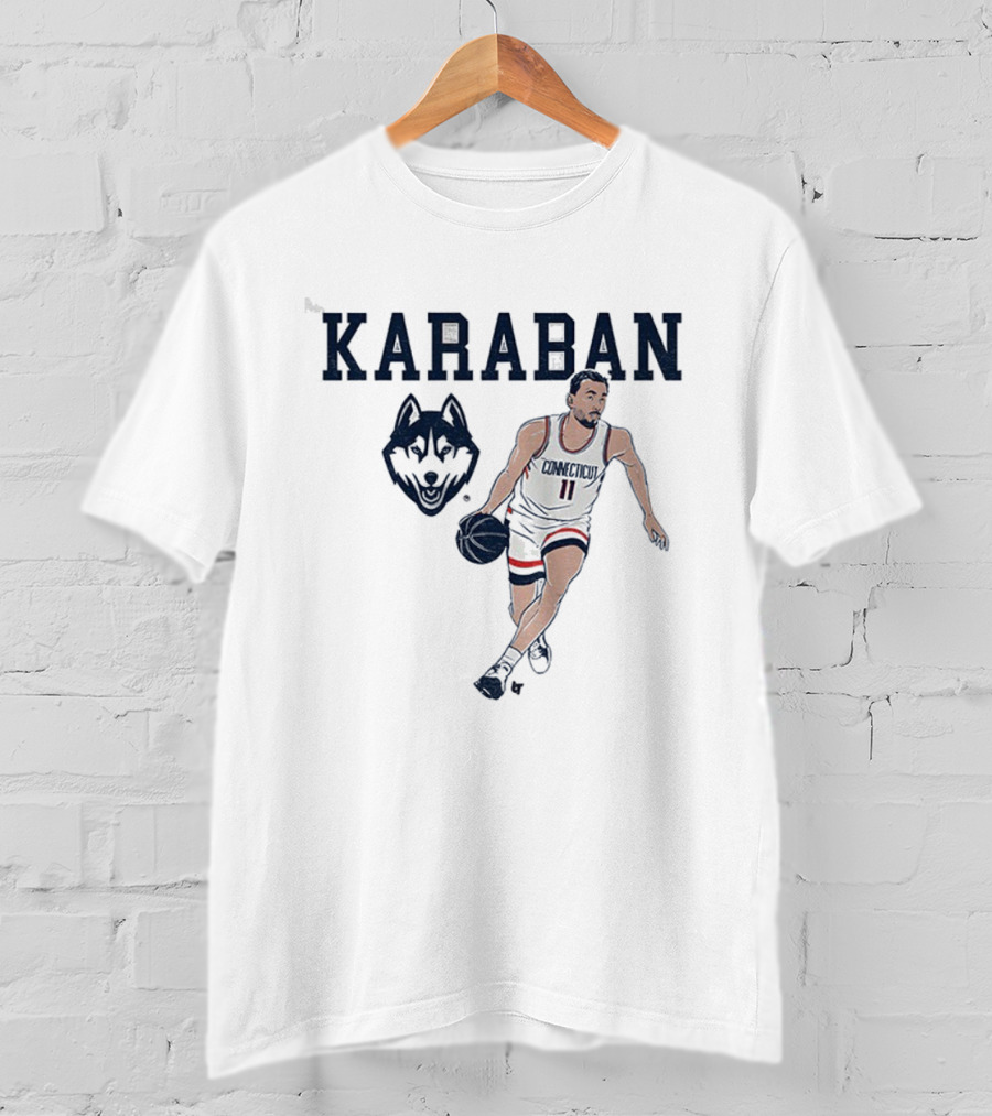 Karaban UConn Huskies Basketball Big East Conference Player Pose T-Shirt