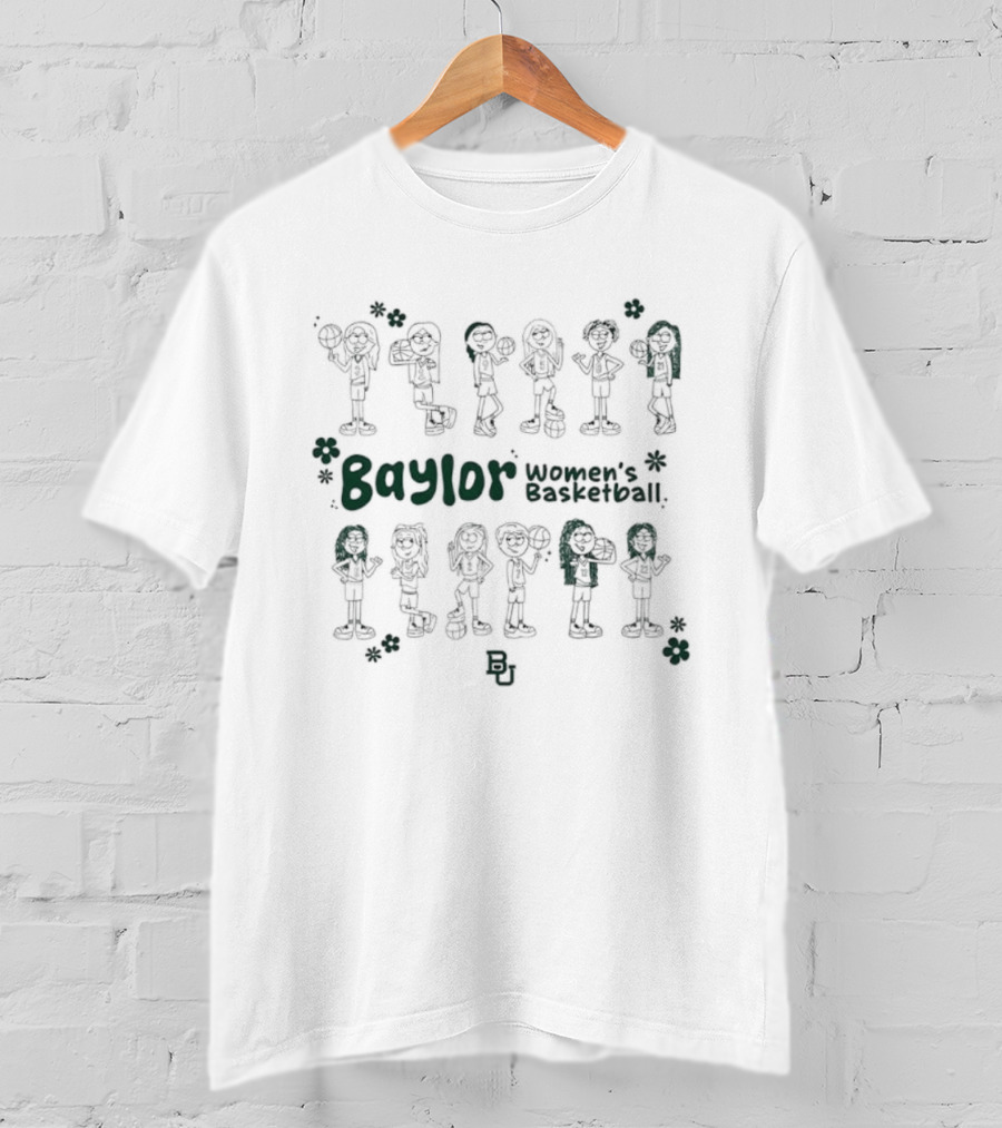Baylor Women's Basketball BU Team Players Illustration T-Shirt