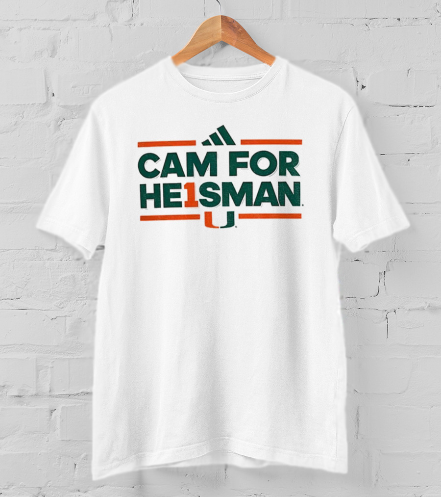 Miami Hurricanes Cam For He1sman Football U 2025 T-Shirt