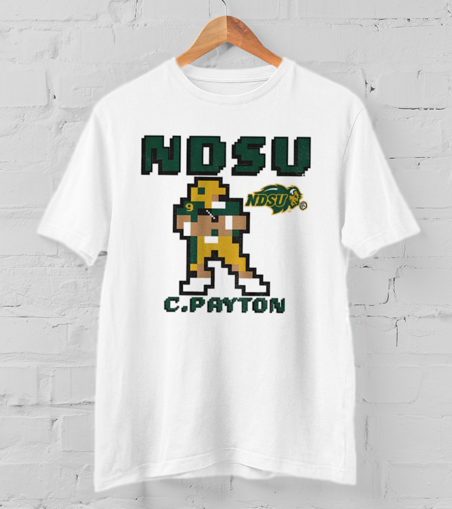 NDSU C. Payton 8Bit Football North Dakota State University T-Shirt