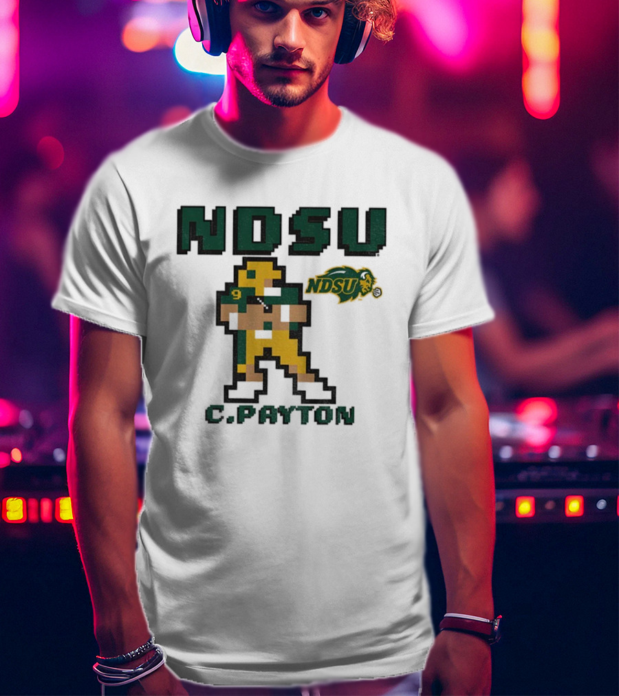 NDSU C. Payton 8Bit Football North Dakota State University T-Shirt