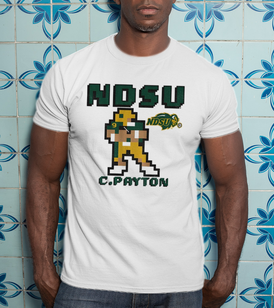 NDSU C. Payton 8Bit Football North Dakota State University T-Shirt