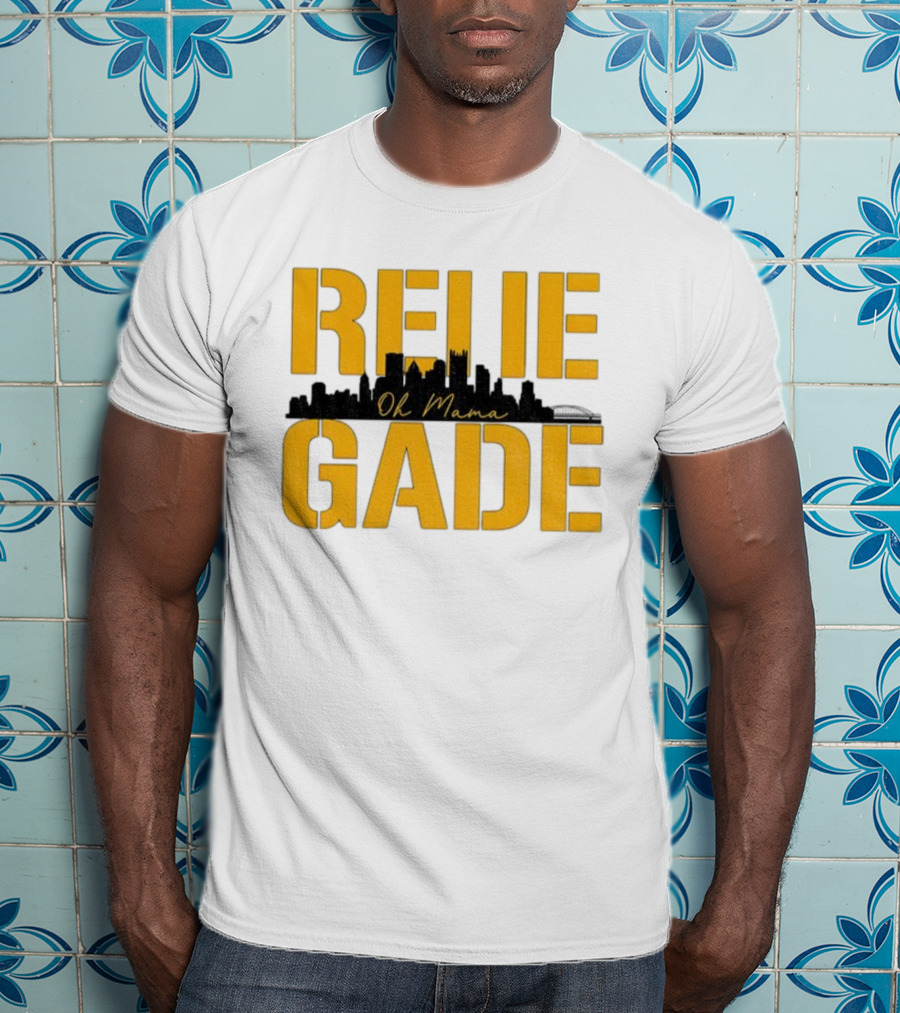 RENE GADE Oh Mama Pittsburgh Football Skyline T-Shirt