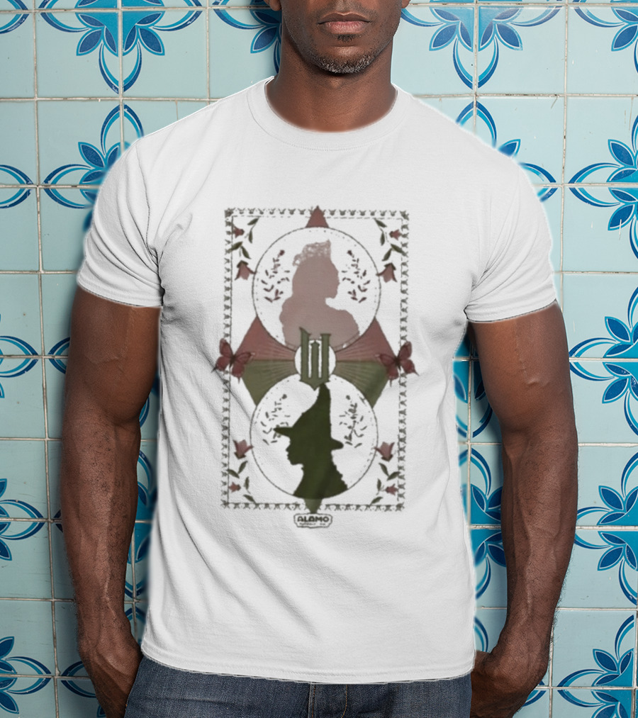 Wicked For Good Alamo Drafthouse Bird Silhouette Framed Roses T-Shirt