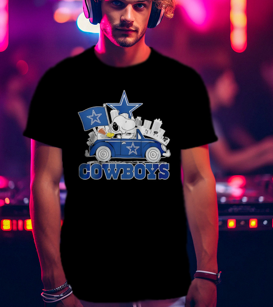 Dallas Cowboys Snoopy Woodstock Car Ride T-Shirt