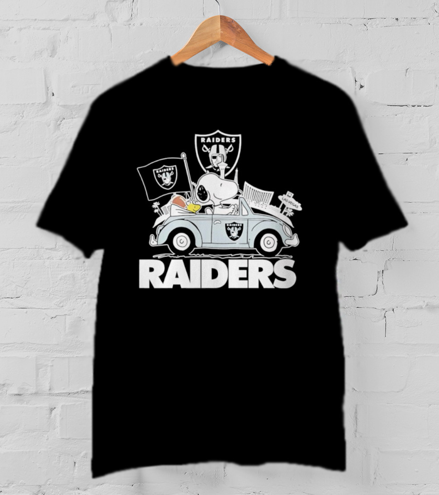 Peanuts Las Vegas Raiders Welcome To The Pound Driving Car Raiders Football Snoopy T-Shirt