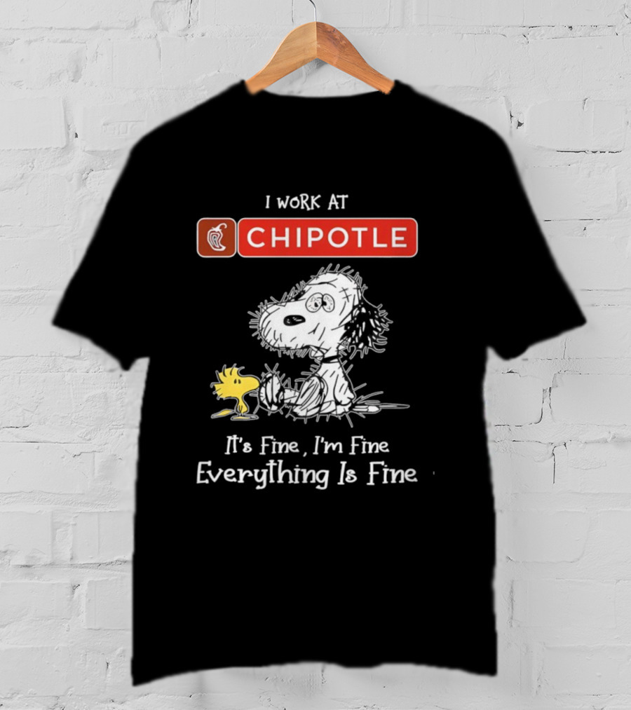 Snoopy Woodstock Chipotle Everything Is Fine T-Shirt