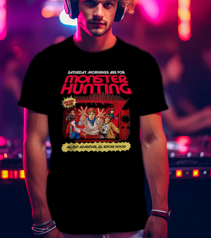 Stranger Things Monster Hunting Retro Adventure Saturday Mornings T-Shirt