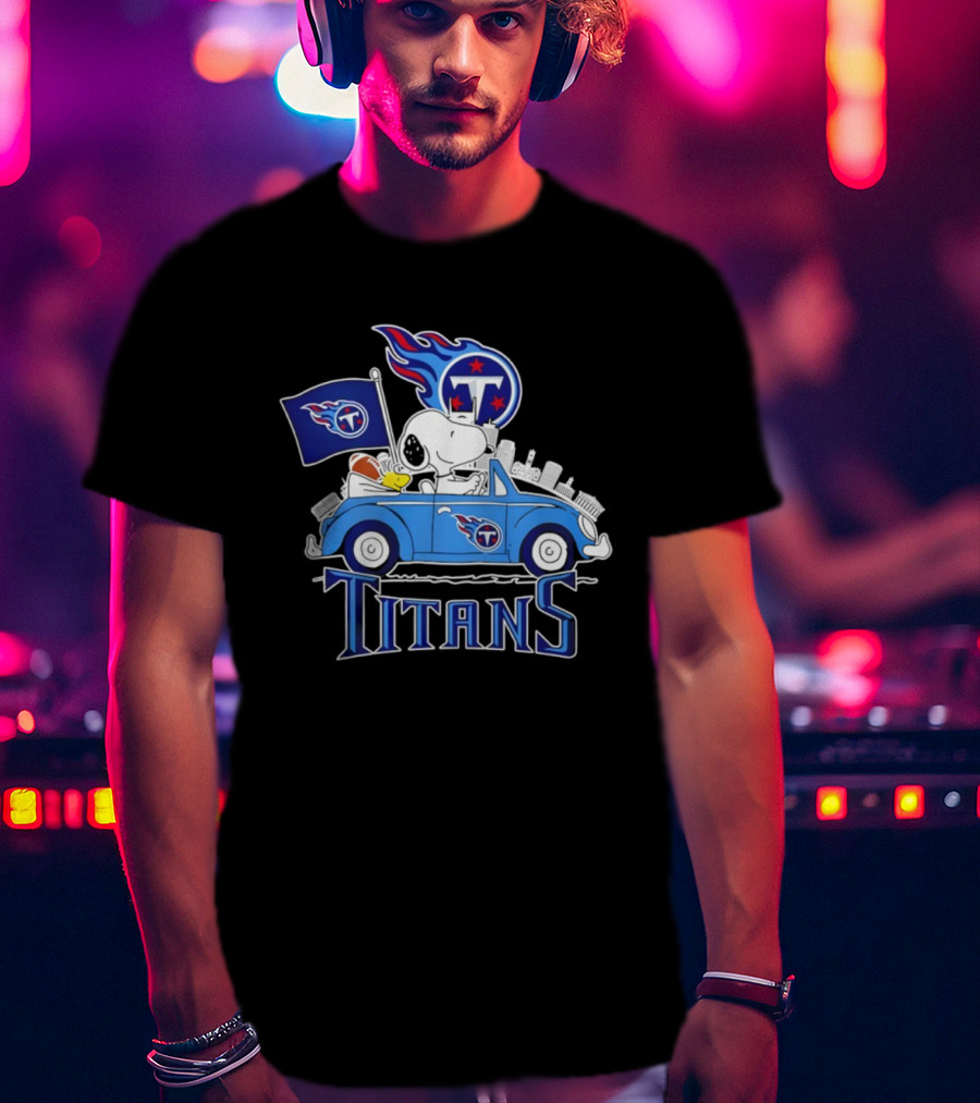 Tennessee Titans Snoopy Woodstock Driving Adventure T-Shirt