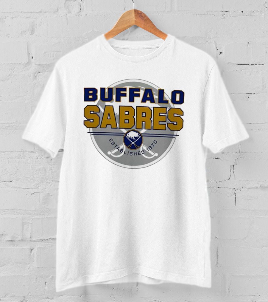 Buffalo Sabres Established 1970 NHL Ice Hockey Team Retro Emblem T-Shirt