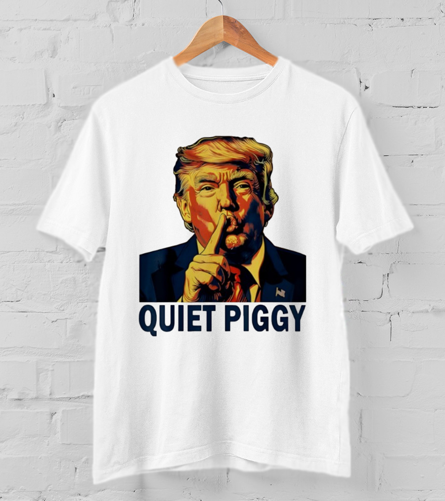 QUIET PIGGY Shushing Gesture T-Shirt