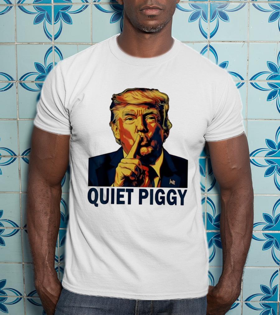 QUIET PIGGY Shushing Gesture T-Shirt