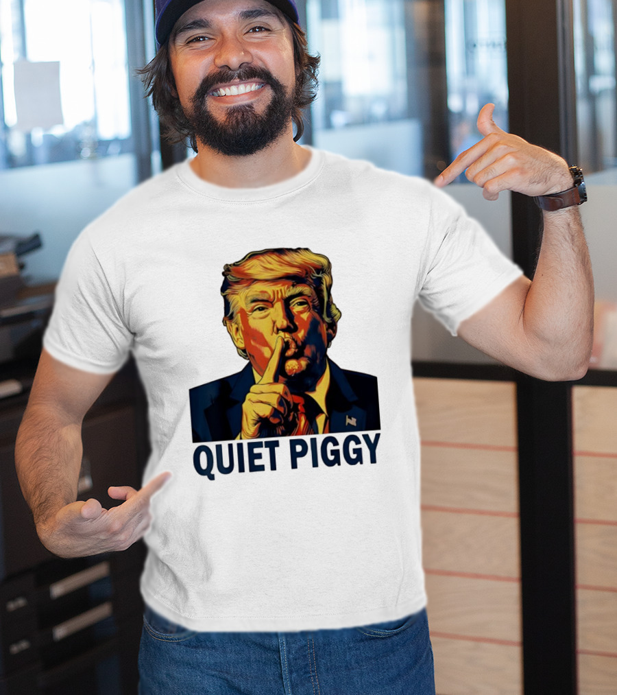 QUIET PIGGY Shushing Gesture T-Shirt