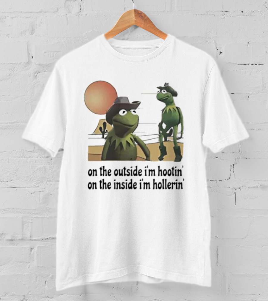Kermit The Frog Cowboy Hootin Hollerin Desert Scene T-Shirt
