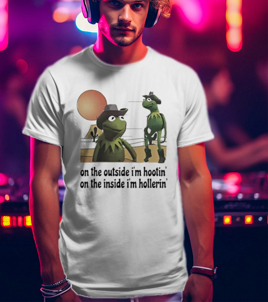 Kermit The Frog Cowboy Hootin Hollerin Desert Scene T-Shirt