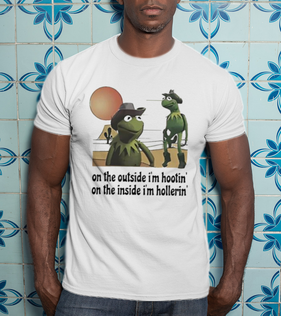 Kermit The Frog Cowboy Hootin Hollerin Desert Scene T-Shirt