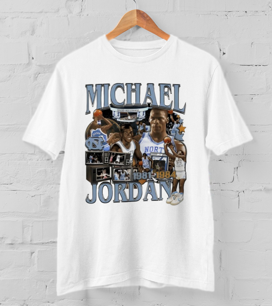 Michael Jordan UNC Tar Heels 1981-1984 Basketball Legend T-Shirt