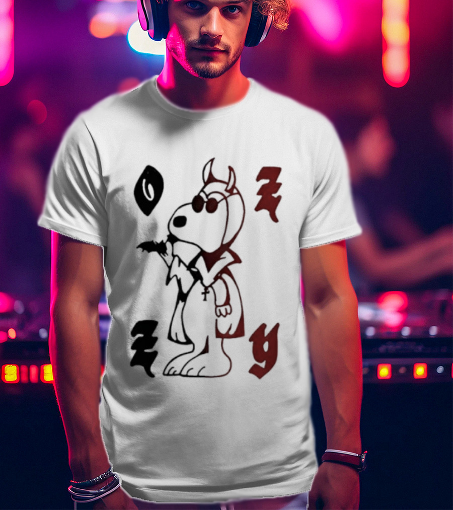Ozzy Snoopy Devil Dog Gradient Art T-Shirt