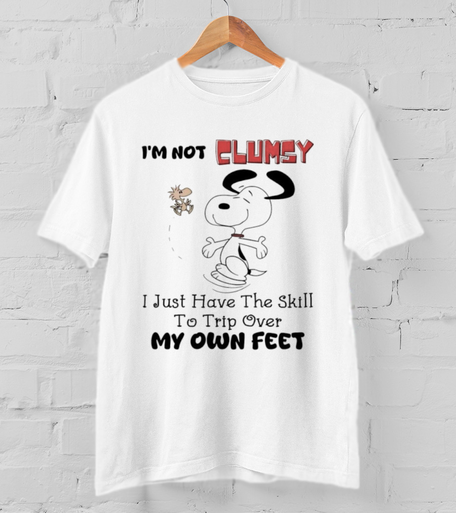 Snoopy Woodstock Not Clumsy Just Skilled At Tripping Over My Own Feet T-Shirt