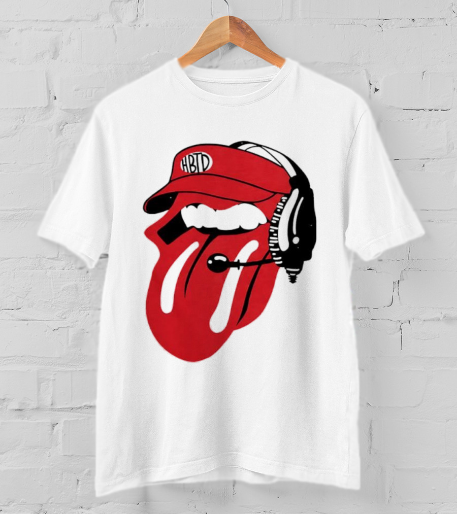 Red Hat Tongue Out Georgia Football Headset T-Shirt