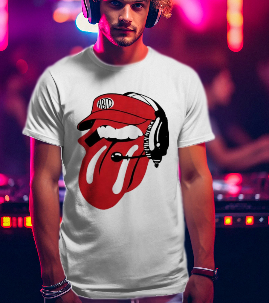 Red Hat Tongue Out Georgia Football Headset T-Shirt