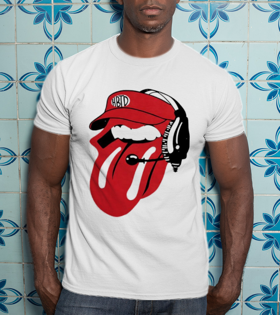 Red Hat Tongue Out Georgia Football Headset T-Shirt