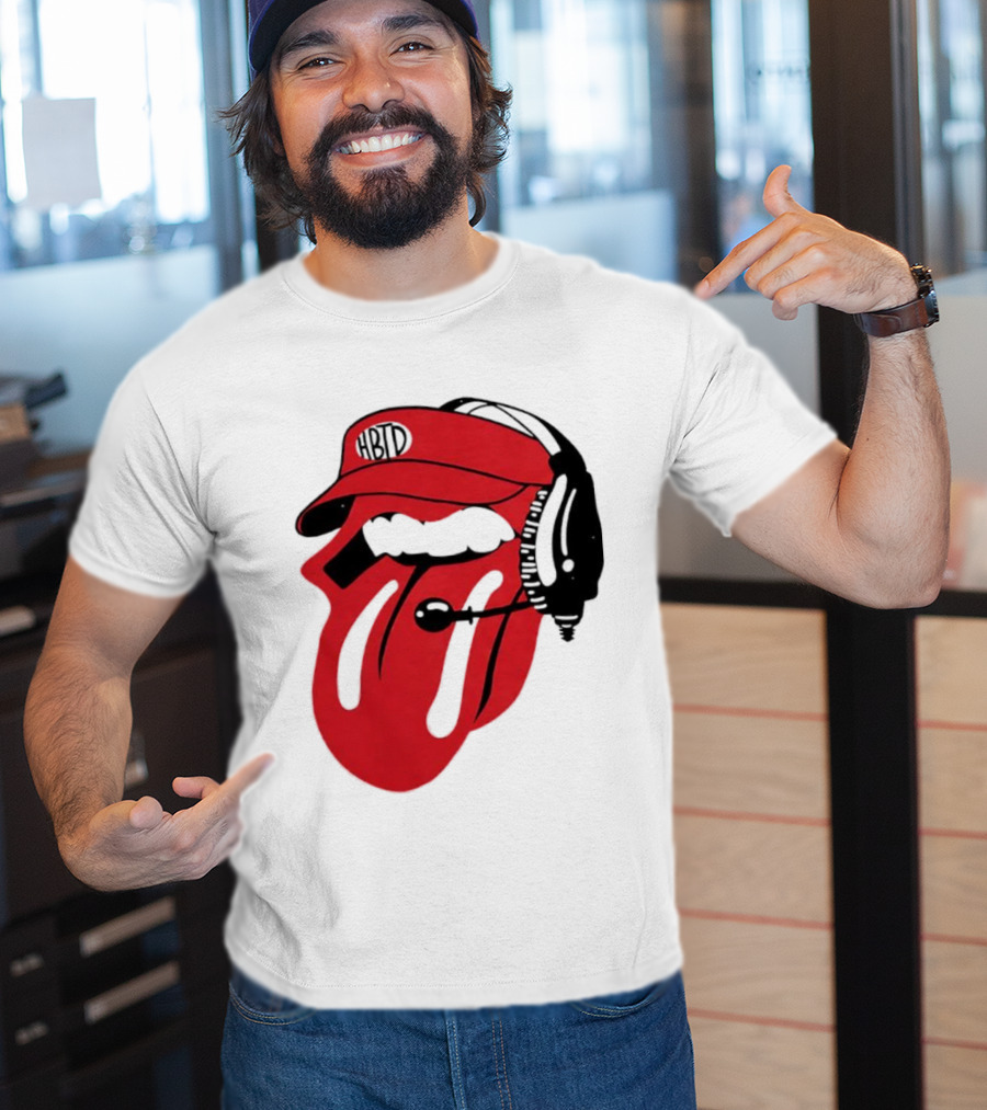 Red Hat Tongue Out Georgia Football Headset T-Shirt