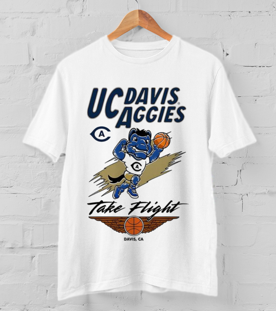 UC Davis Aggies Basketball Mascot Take Flight Davis CA T-Shirt