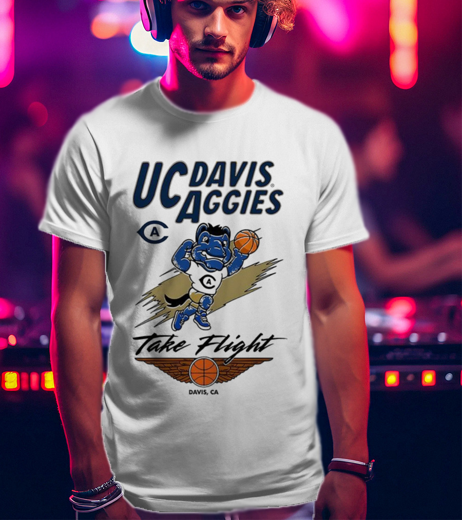 UC Davis Aggies Basketball Mascot Take Flight Davis CA T-Shirt