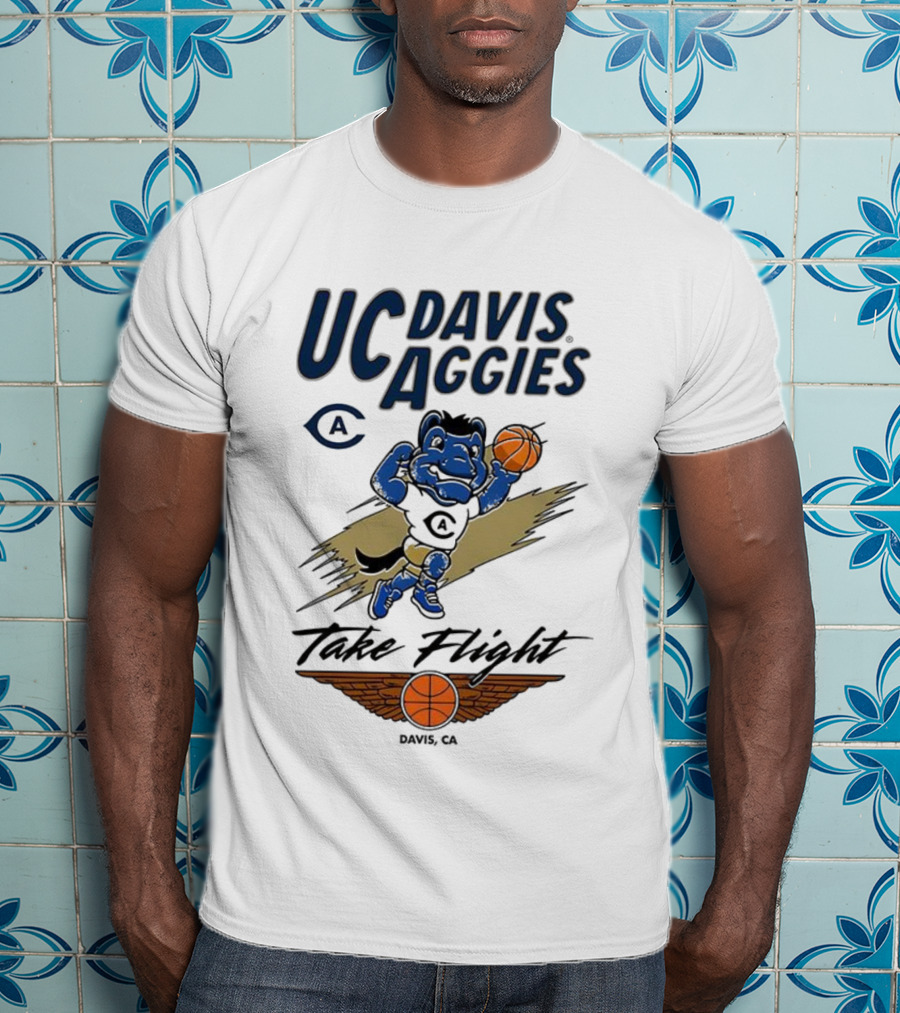 UC Davis Aggies Basketball Mascot Take Flight Davis CA T-Shirt