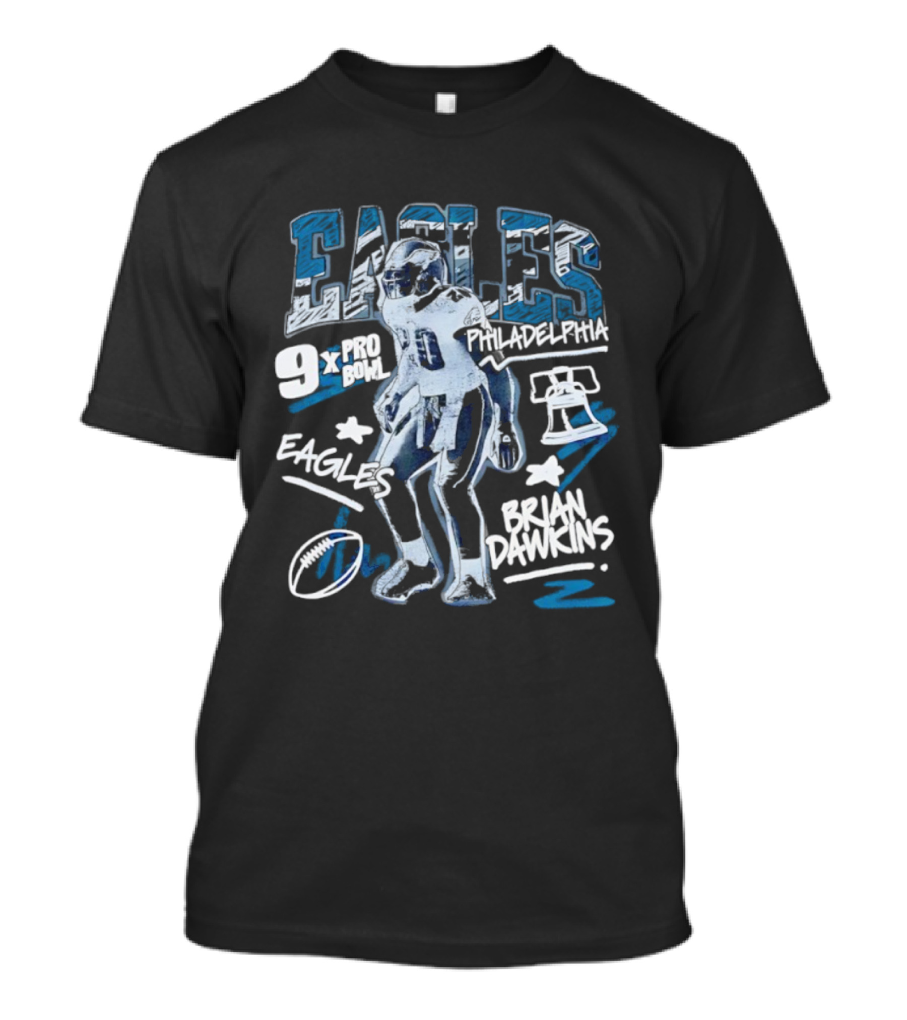 Brian Dawkins Philadelphia Eagles 20 Chalked Up Bell T-Shirt