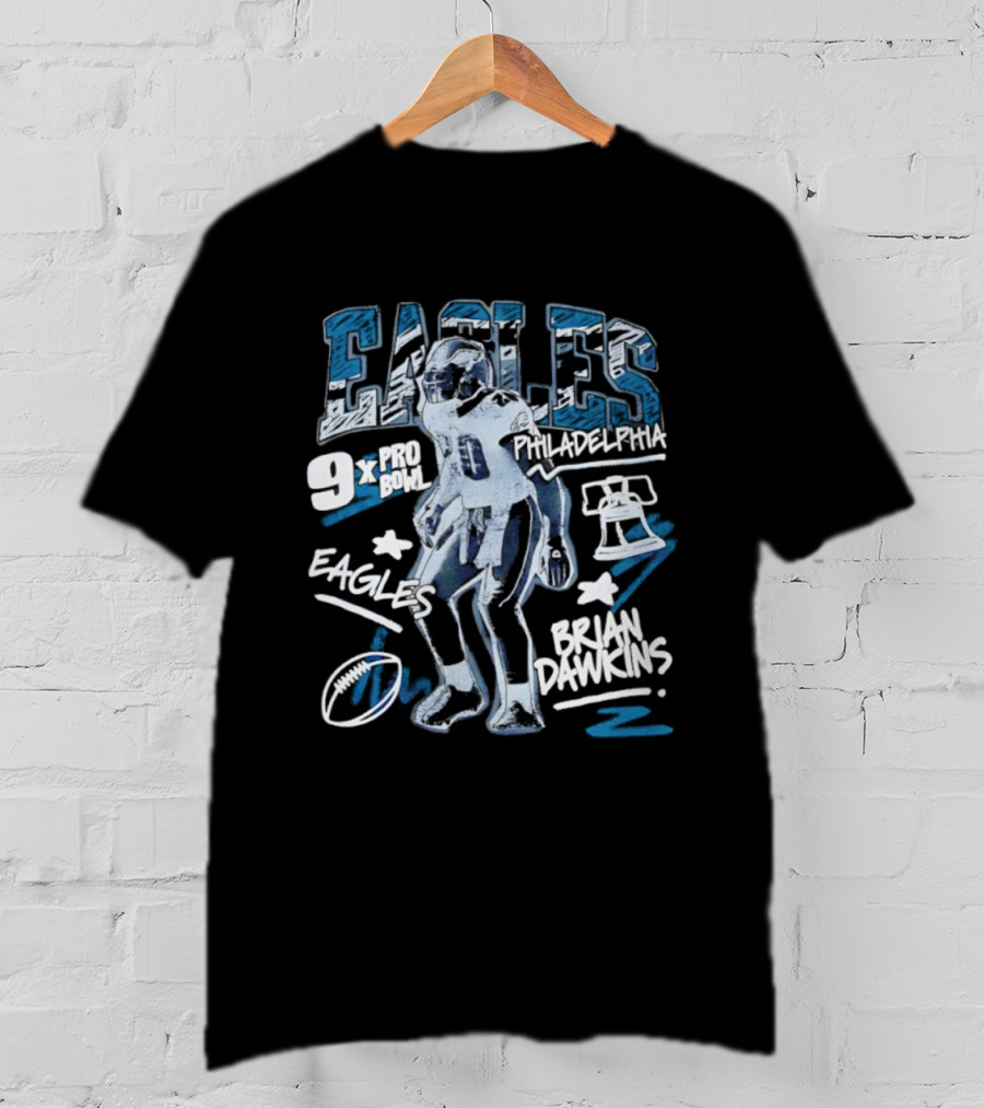 Brian Dawkins Philadelphia Eagles 20 Chalked Up Bell T-Shirt