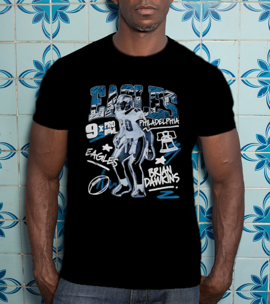 Brian Dawkins Philadelphia Eagles 20 Chalked Up Bell T-Shirt