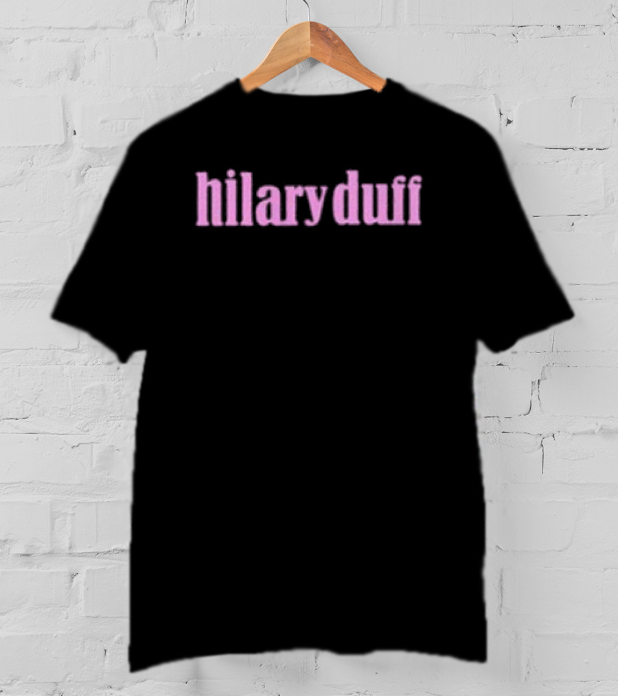 Hilary Duff Pink Retro Text Style T-Shirt