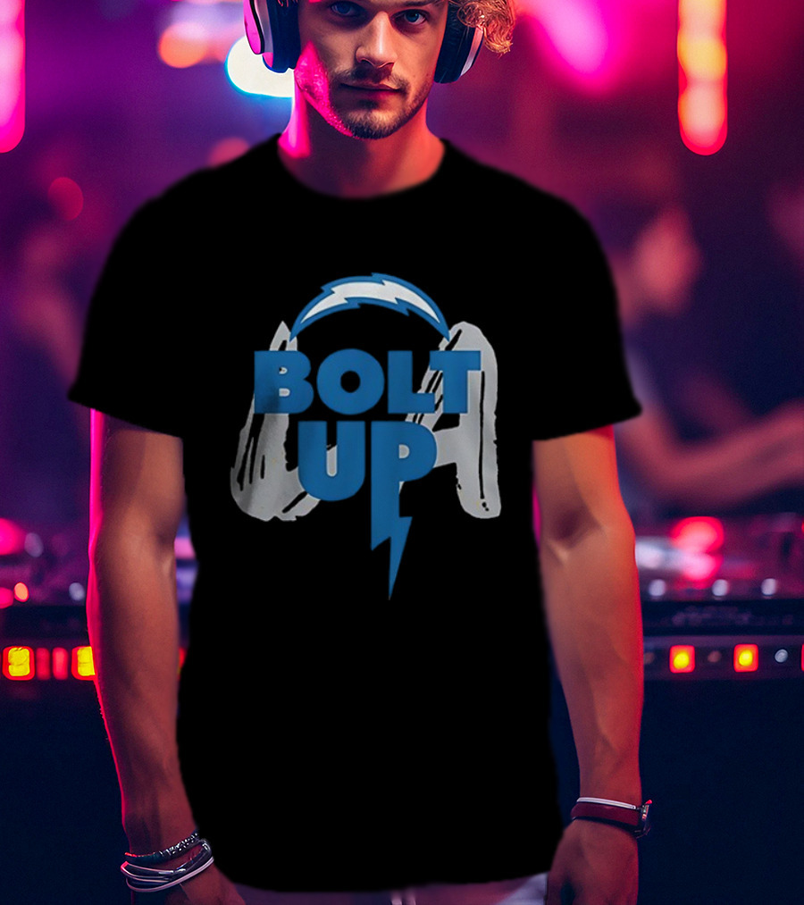 Los Angeles Chargers Bolt Up Power Football Symbol T-Shirt