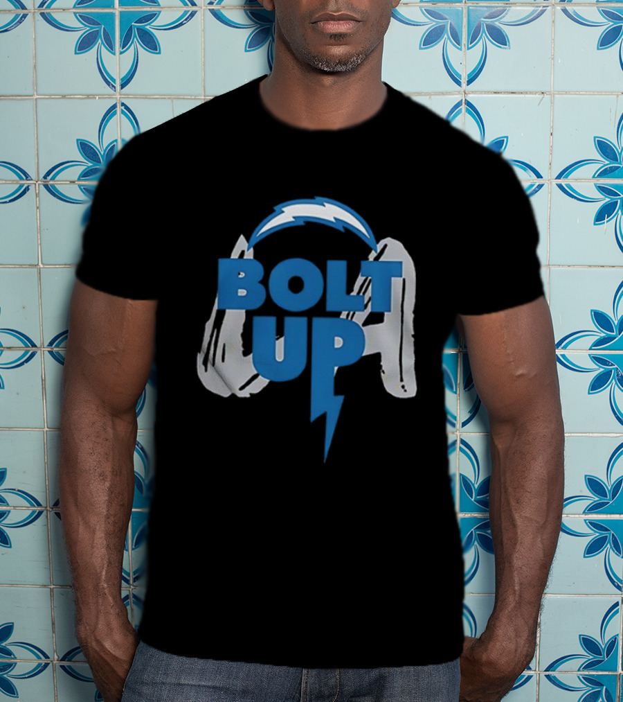 Los Angeles Chargers Bolt Up Power Football Symbol T-Shirt