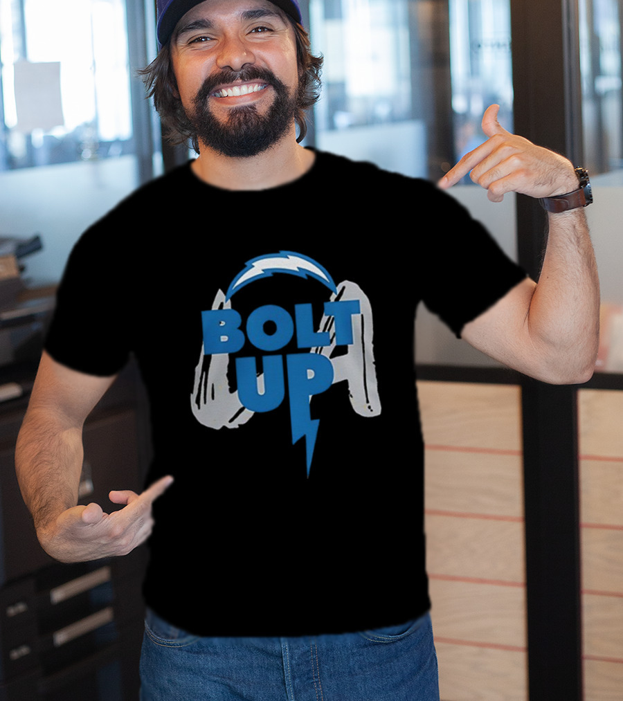 Los Angeles Chargers Bolt Up Power Football Symbol T-Shirt